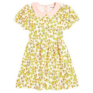 Mini Rodini Floral Puff Sleeve Peter Pan Collar Dress Toddler Girls 1.5-3Y